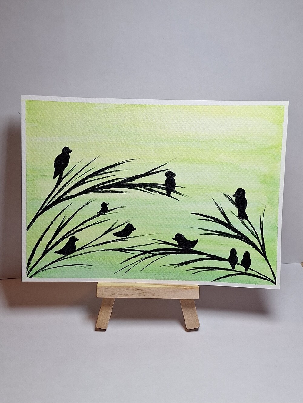 "Gathering" Hand-painted watercolor & acrylic painting